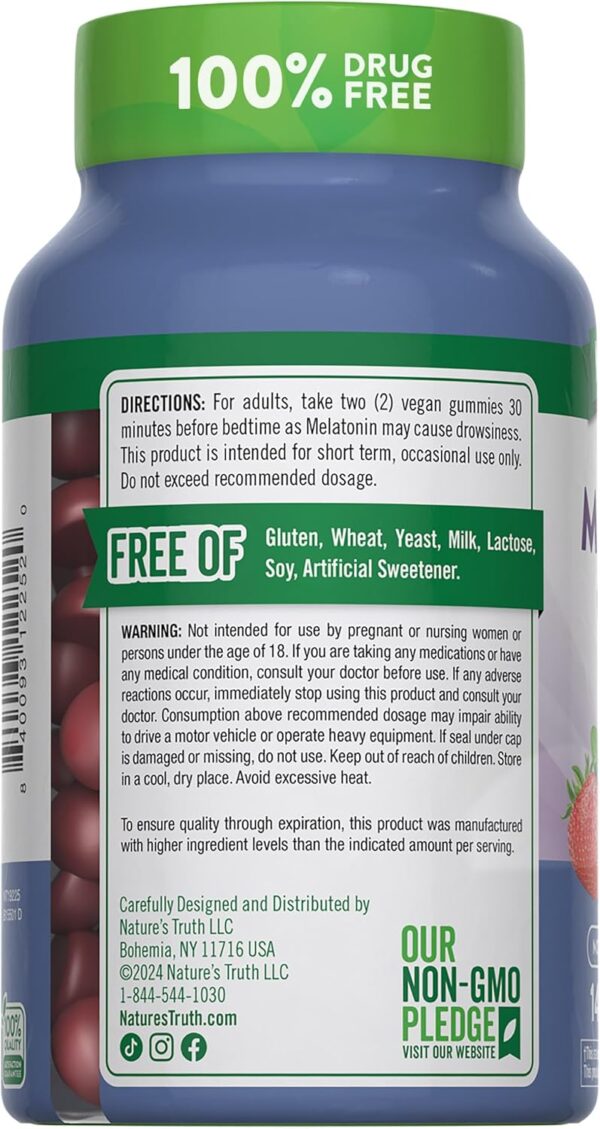 Nature's Truth Melatonin Gummies | 10mg | 140 Count | Berry ... - Image 8