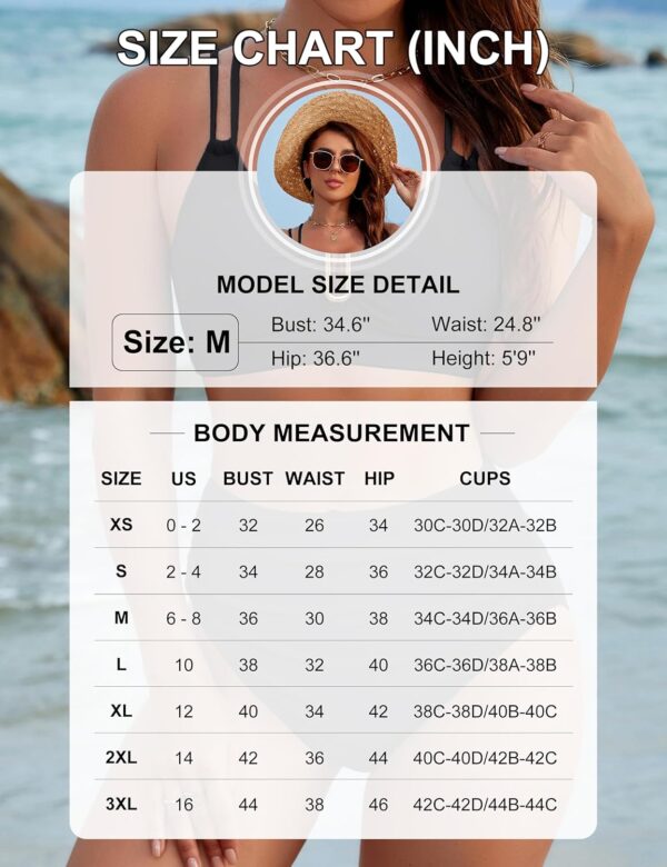 BMJL Womens High Waisted Bikini Sets Modest Tummy Control Sw... - Image 7