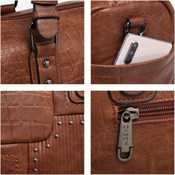 Dasein Women Soft Vegan Leather Barrel Bags Large Hobo Top H... - Image 6