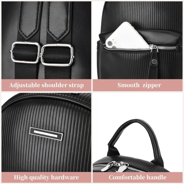 I IHAYNER Women Vegan Leather Fashion Backpack Purse for Wom... - Image 4