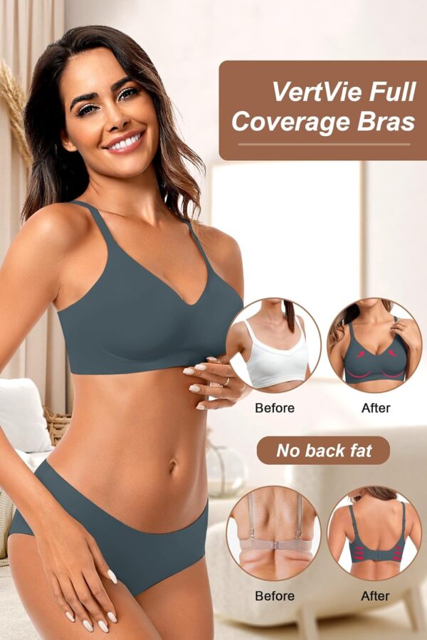 Vertvie Womens Seamless Bra No Underwire Comfort Push Up Bra... - Image 5