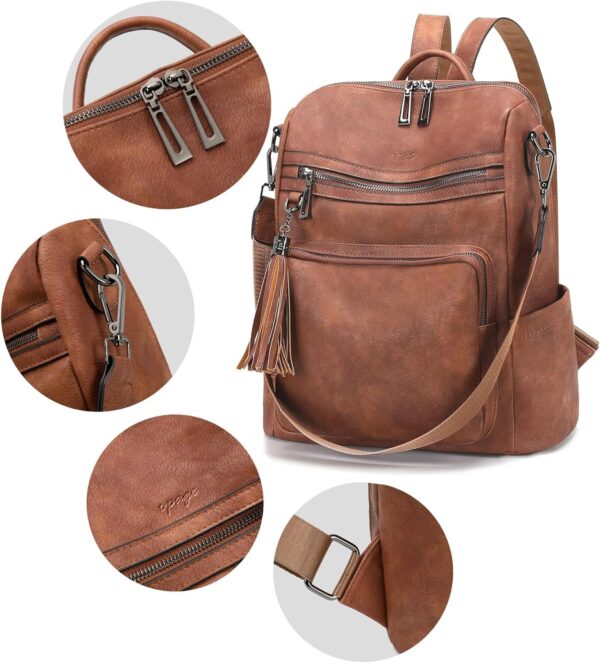 OPAGE Leather Backpack Purse for Women Fashion Tassel Ladies... - Image 5