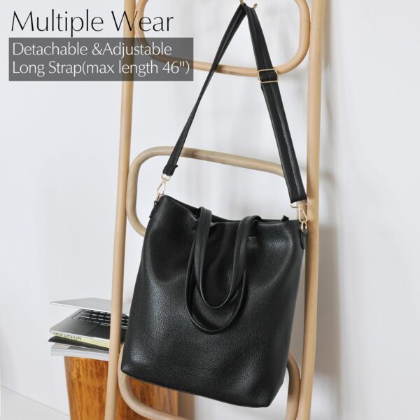 HOXIS Women's Vertical Tote Bag with Removable Shoulder Stra... - Image 4