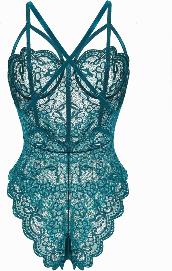 klier Lingerie for Women One Piece Teddy Floral Lace Bodysui... - Image 4