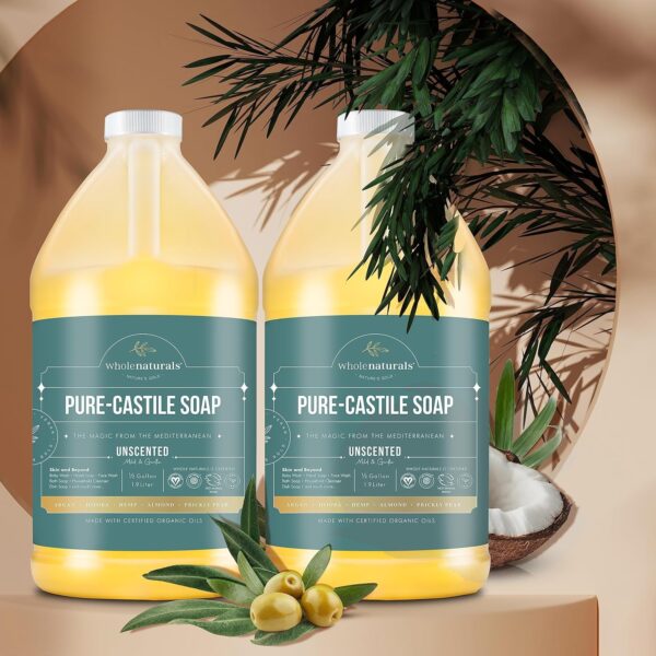 Pure Castile Soap Liquid Unscented, EWG Verified & Certified... - Image 3