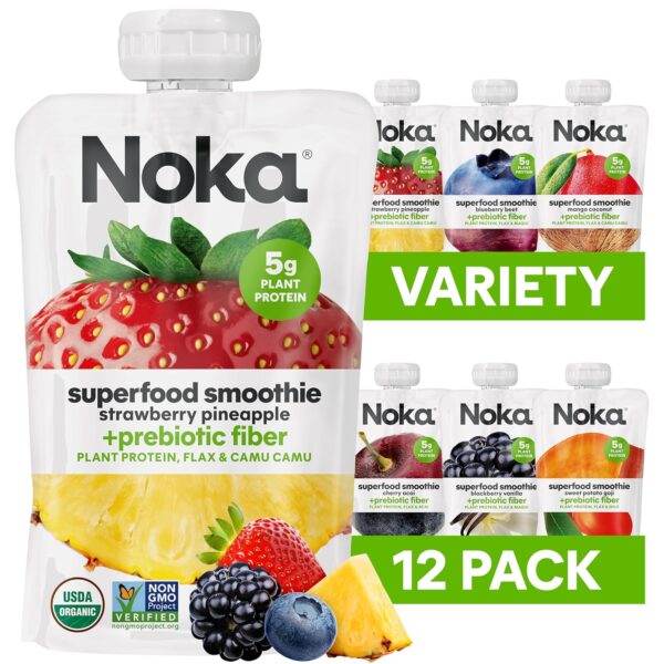 Noka Superfood Fruit Smoothie Pouches Variety Pack, Healthy ... - Image 2