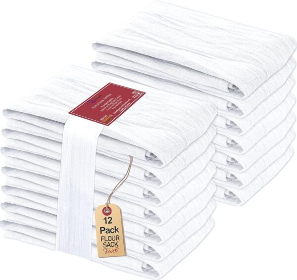 RUVANTI Flour Sack Towels 12 Pack 28 x 28 Inches, Ring Spun ... - Image 10