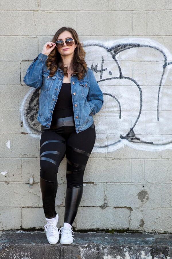 SlimMe MeMoi Sexy Moto Pleather Butt Shaping Leggings | Faux... - Image 6