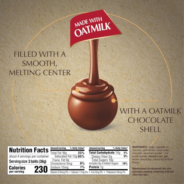 Lindt LINDOR OatMilk Chocolate Candy Truffles, Non-Dairy Cho... - Image 6