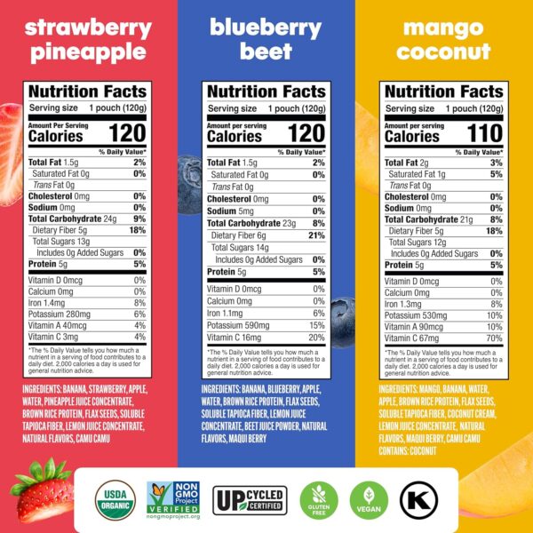 Noka Superfood Fruit Smoothie Pouches Variety Pack, Healthy ... - Image 3