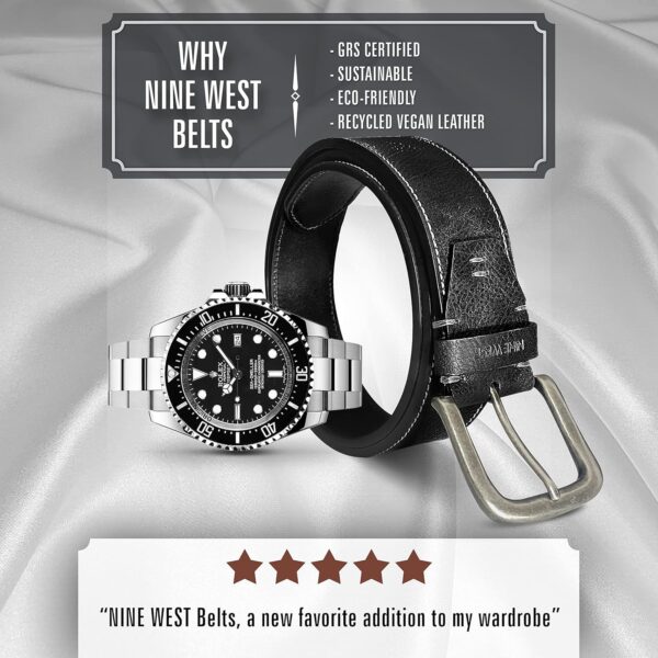Nine West Mens Belt Vegan Leather Regular Dress Casual Every... - Image 5
