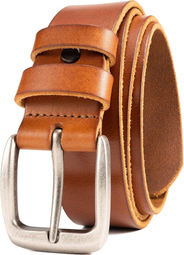 WOLFANT Leather Belt for Men,100% Italian Full Grain Real So... - Image 2