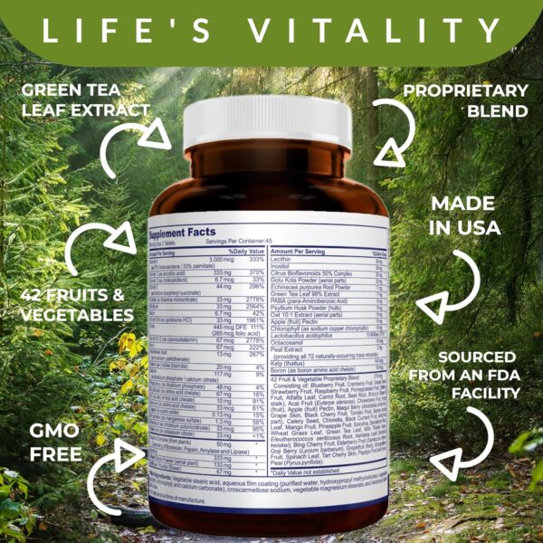 Life's Vitality Vegan Multivitamin for Men & Women – Non-GMO... - Image 6