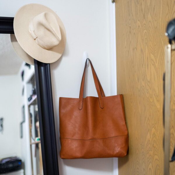 Large Vegan Leather Tote - Womens Slouchy Shoulder Bag with ... - Image 6