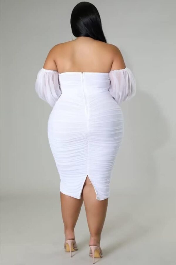 EDITCOZY Women Plus Size Off Shoulder Mesh Long Sleeve Bodyc... - Image 3