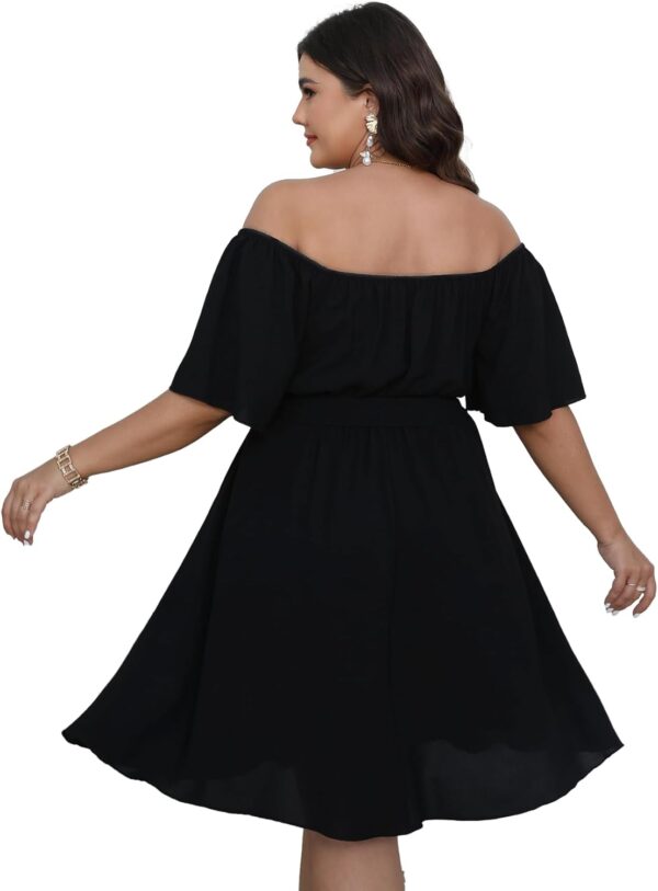 SCOMCHIC Womens Plus Size Cocktail Dress Summer Off Shoulder... - Image 8