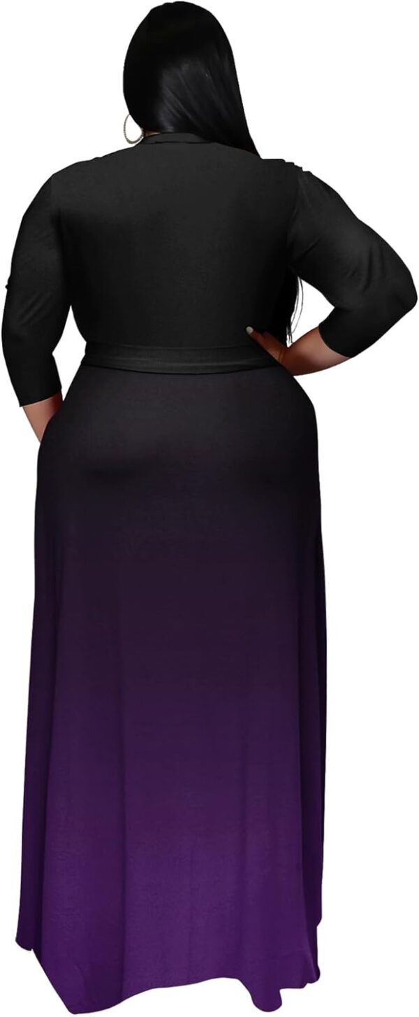 Runwind Plus Size Dresses for Women Gradient Maxi Dress Flow... - Image 4