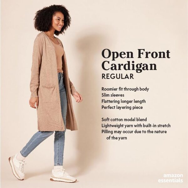 Amazon Essentials Women's Lightweight Longer Length Cardigan... - Image 3