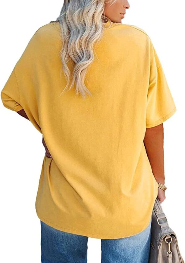 Women's Plus Size V Neck T Shirts Summer Half Sleeve Tees Ca... - Image 3