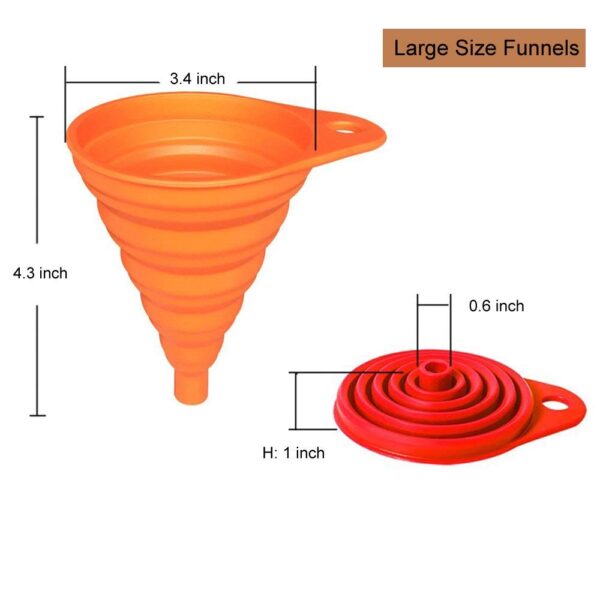 KongNai Kitchen Funnel Set 4 Pack, Small and Large, Kitchen ... - Image 3