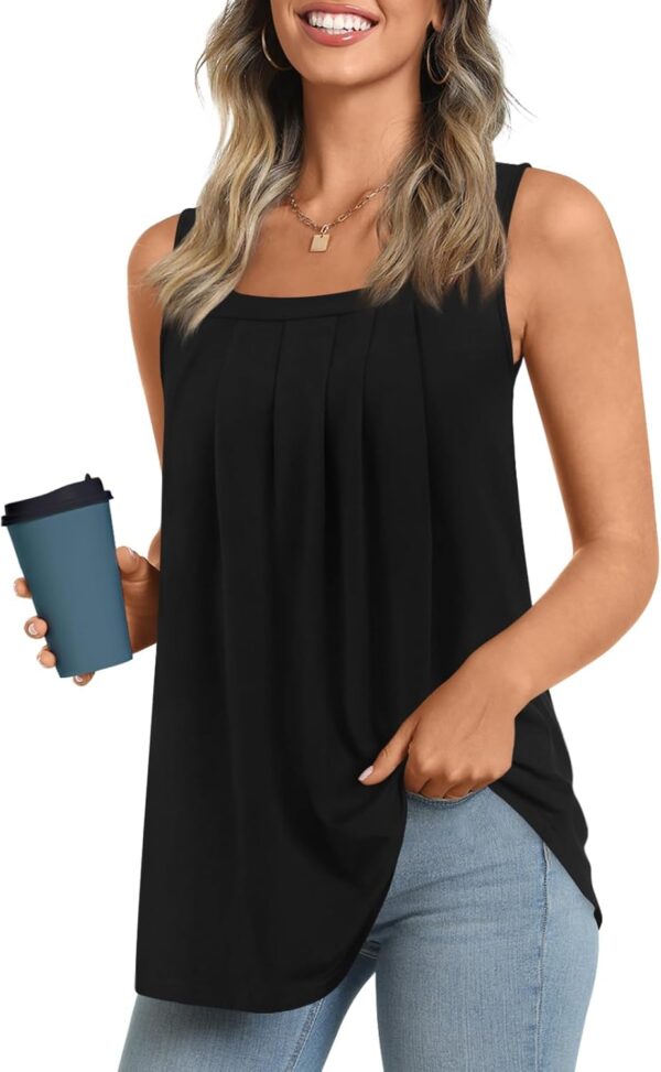 LONGYUAN Womens Tank Tops Summer Sleeveless Tunic Square Nec... - Image 2