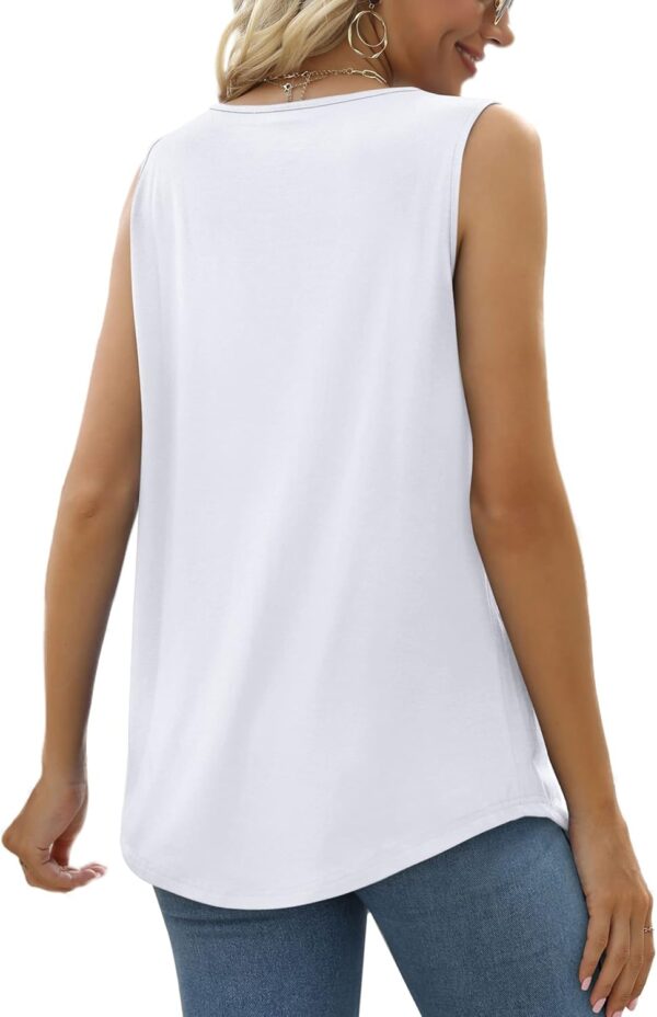 Saloogoe Summer Tank Tops for Women Loose Fit Pleated Tunics... - Image 5