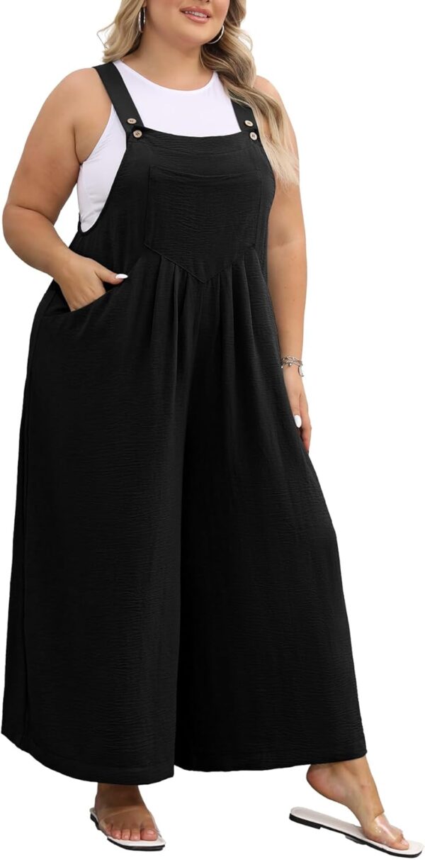 OLRIK Plus Size Jumpsuit for Women Wide Leg Casual Summer Ro... - Image 3