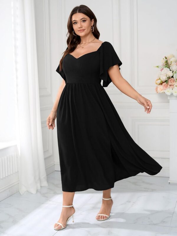 SCOMCHIC Women Plus Size Dresses Short Sleeve Sweetheart Nec... - Image 6