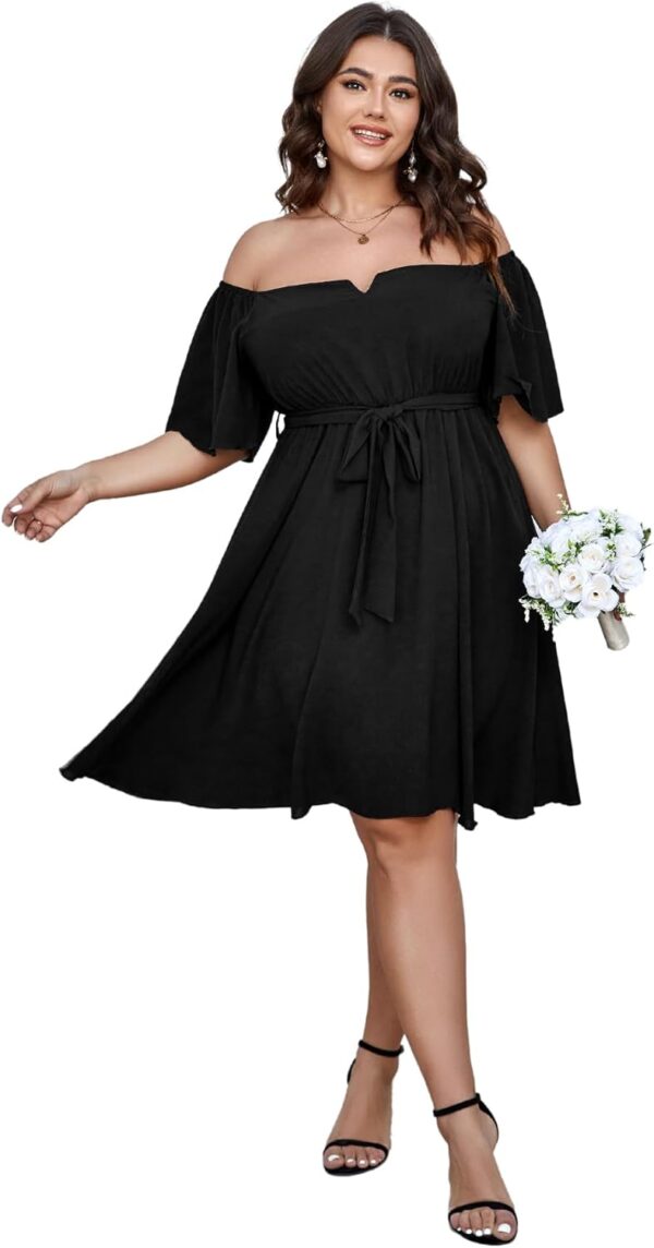 SCOMCHIC Womens Plus Size Cocktail Dress Summer Off Shoulder... - Image 6