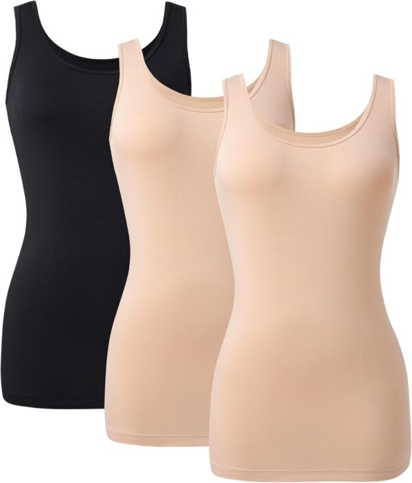 DAVID ARCHY Tank Tops for Women Bamboo Rayon Women's Camisol... - Image 2