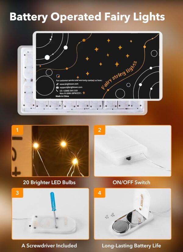Brightown 12 Pack LED Fairy Lights Battery Operated String L... - Image 3