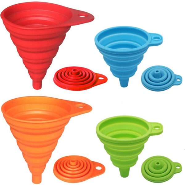 KongNai Kitchen Funnel Set 4 Pack, Small and Large, Kitchen ... - Image 2