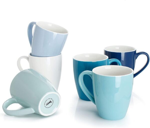Sweese Porcelain Coffee Mugs - 16 Ounce - Set of 6, Cups for... - Image 2