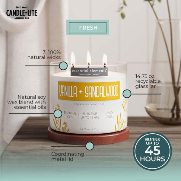 Essential Elements by Candle-lite Scented Candles, Vanilla &... - Image 3