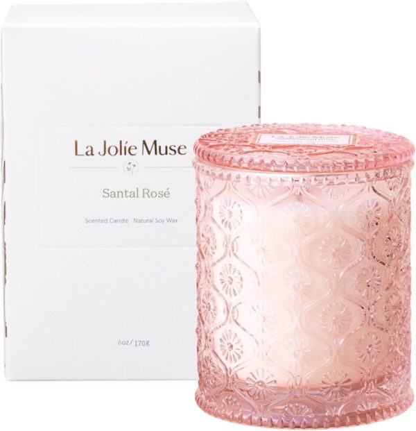 LA JOLIE MUSE Sandalwood Rose Candle, Scented Candles, Mothe... - Image 9