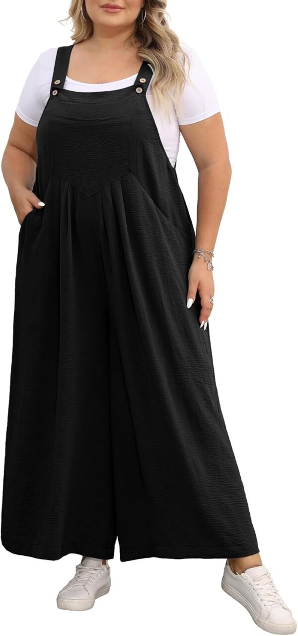 OLRIK Plus Size Jumpsuit for Women Wide Leg Casual Summer Ro... - Image 5