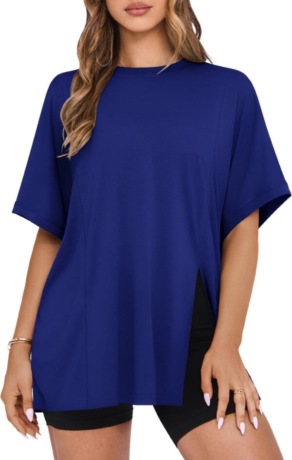 MIHOLL Women's Short Sleeve T Shirts Open Back 2025 Summer C... - Image 3