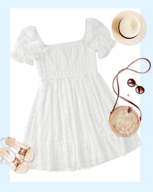 Plus Size Square Neck Graduation Summer Casual Sundress Chif... - Image 6