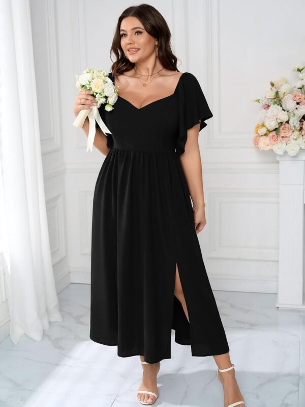 SCOMCHIC Women Plus Size Dresses Short Sleeve Sweetheart Nec... - Image 4