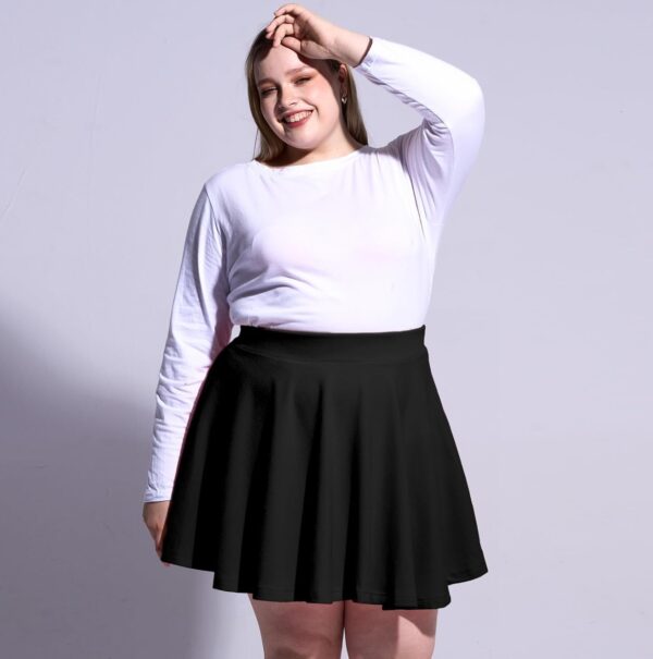 Moon Wood Women's Plus Size Mini Skater Skirt- Basic Versati... - Image 6