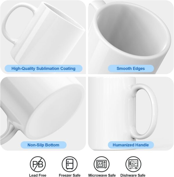Dmsky Sublimation Coffee Mugs Tazas Para Sublimar 11 oz Blan... - Image 4