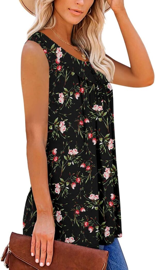 ROSELINLIN Womens Tank Tops and Short Sleeve Floral Summer T... - Image 4