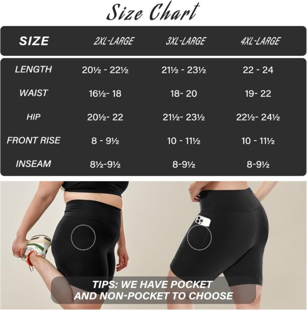 QGGQDD 3 Pack Plus Size Biker Shorts for Women – 8" High Wai... - Image 6