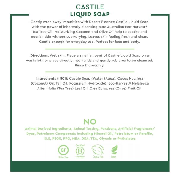 Desert Essence Castile Liquid Soap With Eco-Harvest Tea Tree... - Image 5
