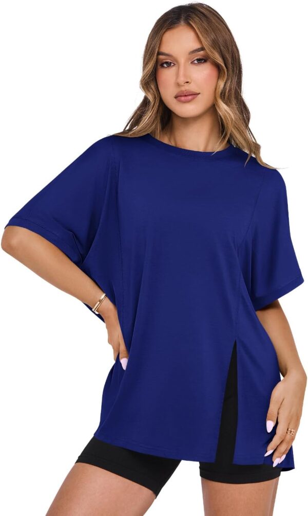 MIHOLL Women's Short Sleeve T Shirts Open Back 2025 Summer C... - Image 5
