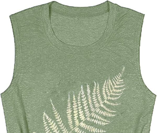 Women Leaf Graphic Tank Tops Summer Aesthetic Plant Print Hi... - Image 5