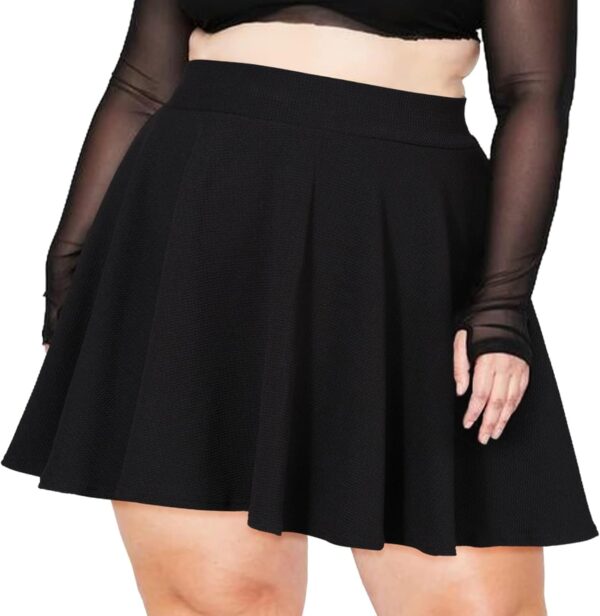 Moon Wood Women's Plus Size Mini Skater Skirt- Basic Versati... - Image 2