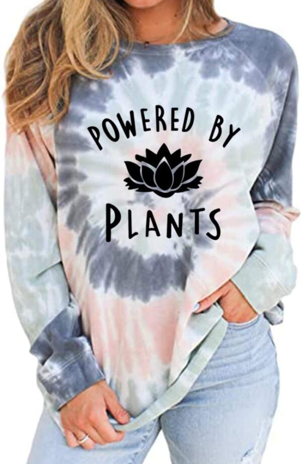MUZHI Women's Casual Color Block Tie Dye Crewneck Faith Over... - Image 2