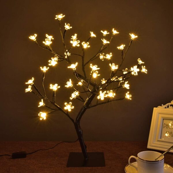 LIGHTSHARE 18 Inch Cherry Blossom Bonsai Tree, 48 LED Lights... - Image 5