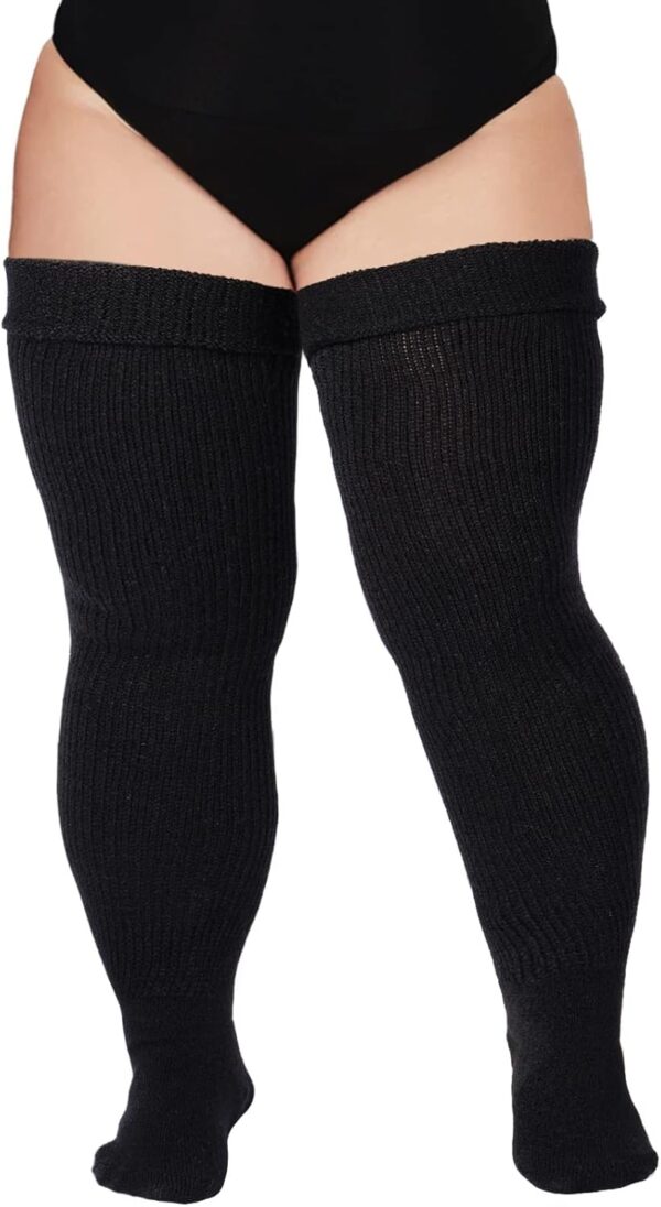 Plus Size Womens Thigh High Socks for Thick Thighs- Extra Lo... - Image 2